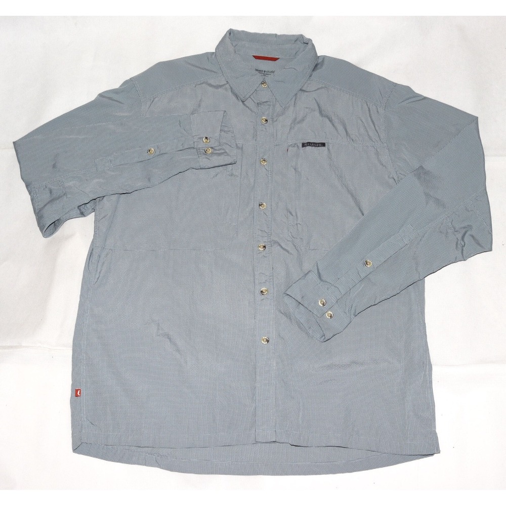 Simms Guide Series Insect Shield Men's Fishing Hiking Button Up Shirt Size Large